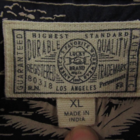 Lucky Front Button Surf Pattern Casual Shirt XL - Picture 5 of 16